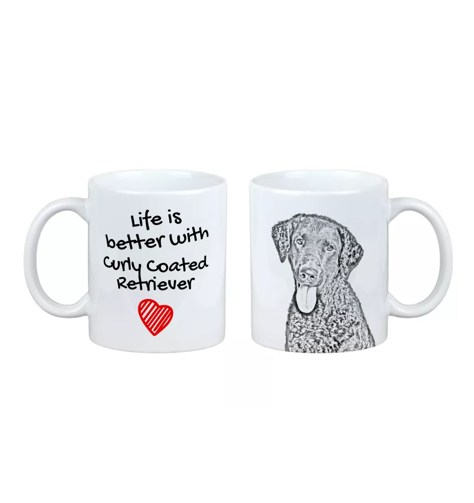 Curly Coated Retriever - cup with a dog, cup with a photo, personalized gift from the Art-Dog brand