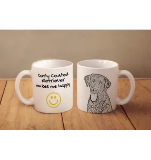 Curly Coated Retriever - cup with a dog, cheerful cup for a dog lover, personalized gift from the Art-Dog brand