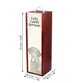 Curly Coated Retriever - Weinbox mit Hund, Alkoholbox mit Grafik, personalisierte Geschenkbox der Marke Art-Dog