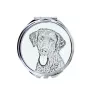 Curly Coated Retriever - Taschenspiegel mit Hund, personalisierter Taschenspiegel, kompakter Spiegel mit Art-Dog-Logo