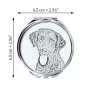 Curly Coated Retriever - Taschenspiegel mit Hund, personalisierter Taschenspiegel, kompakter Spiegel mit Art-Dog-Logo