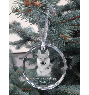 Chien loup tchécoslovaque - boule de Noël en cristal avec une photo, photo de chien dans le cristal, décoration personnalisée pour sapin de Noël de la marque Art-Dog