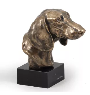 Dachshund - Dog statue, bust on stone base, sculpture, trophy for dog show by Art-Dog brand