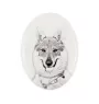 Czechoslovakian Wolfdog, Czechoslovak Vlcak - commemorative plaque with a photo of a dog, tombstone with a print, personalized oval plaque from the Art-Dog brand