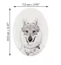 Czechoslovakian Wolfdog, Czechoslovak Vlcak - commemorative plaque with a photo of a dog, tombstone with a print, personalized oval plaque from the Art-Dog brand