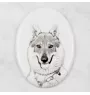 Tschechoslowakischer Wolfhund - Gedenktafel mit einem Foto eines Hundes, Grabplatte mit Druck, personalisierte ovale Platte der Marke Art-Dog