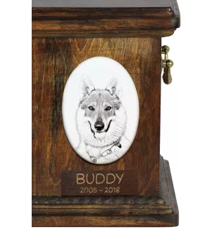 Chien loup tchécoslovaque - une plaque commémorative avec une photo de chien, une plaque funéraire avec une impression, une plaque ovale personnalisée de la marque Art-Dog