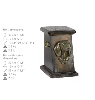 Teckel - urne pour les cendres d'un chien, une urne élégante avec une statuette, une urne commémorative avec un buste de chien de la marque Art-Dog