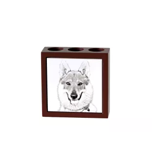 Tschechoslowakischer Wolfhund - Stifthalter mit Hund, Schreibtischorganizer mit Aufdruck, personalisierte Schreibtischdekoration der Marke Art-Dog