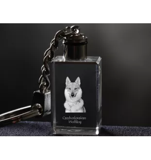 Chien loup tchécoslovaque - Porte-clés en cristal avec photo de chien, porte-clés lumineux, cadeau unique de la marque Art-Dog