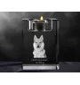 Czechoslovakian Wolfdog, Czechoslovak Vlcak - Candle holder with dog photo, crystal tealight holder, personalised gift by Art-Dog brand