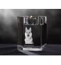 Wilczak czechosłowacki świecznik kryształowy z psem Art-Dog