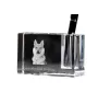 Czechoslovakian Wolfdog, Czechoslovak Vlcak - Pen stand, crystal organiser with dog photo, unique desk decoration by Art-Dog brand