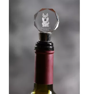 Czechoslovakian Wolfdog, Czechoslovak Vlcak - Bottle stopper, crystal wine stopper with photo, personalised gift for bartender by Art-Dog brand
