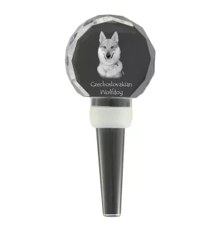 Tschechoslowakischer Wolfhund - Kristallflaschenverschluss, einzigartiger Weinverschluss mit Foto, personalisiertes Geschenk für Sommelier der Marke Art-Dog