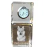 Czechoslovakian Wolfdog, Czechoslovak Vlcak - crystal clock with a photo, a photo of a dog in crystal, personalized desk clock by Art-Dog brand