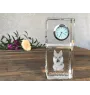 Czechoslovakian Wolfdog, Czechoslovak Vlcak - crystal clock with a photo, a photo of a dog in crystal, personalized desk clock by Art-Dog brand