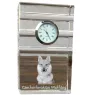 Czechoslovakian Wolfdog, Czechoslovak Vlcak - glass clock with a photo, photo of a dog in crystal, personalized standing office clock by Art-Dog brand