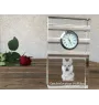 Czechoslovakian Wolfdog, Czechoslovak Vlcak - glass clock with a photo, photo of a dog in crystal, personalized standing office clock by Art-Dog brand