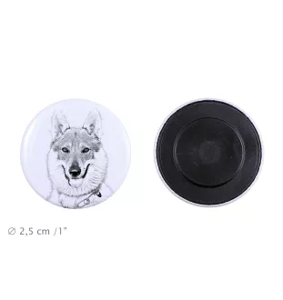 Tschechoslowakischer Wolfhund Magnet mit einem Hundepfotenabdruck, außergewöhnlich leicht, starker Magnet, handgefertigtes Produkt der Marke Art-Dog