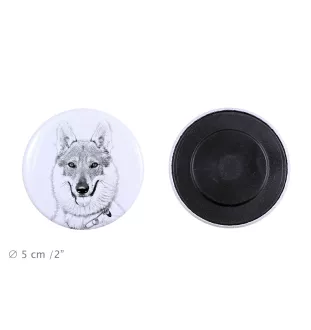 Tschechoslowakischer Wolfhund Magnet mit einem Hundepfotenabdruck, außergewöhnlich leicht, starker Magnet, handgefertigtes Produkt der Marke Art-Dog