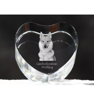 Chien loup tchécoslovaque - une photo de chien dans un cristal, un cœur en cristal, un cadre photo exceptionnel de la marque Art-Dog