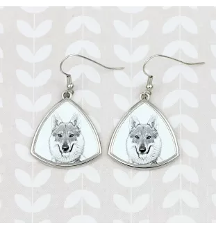 Tschechoslowakischer Wolfhund - Hund Ohrringe, hängende Ohrringe mit Bild, personalisierter Schmuck mit dem Aufdruck der Marke Art-Dog
