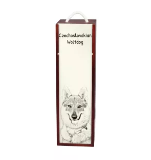 Chien loup tchécoslovaque - boîte à vin avec chien, boîte à alcool avec graphisme, boîte cadeau personnalisée de la marque Art-Dog