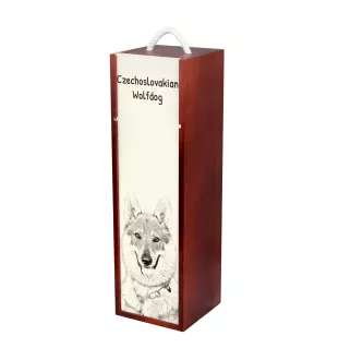 Chien loup tchécoslovaque - boîte à vin avec chien, boîte à alcool avec graphisme, boîte cadeau personnalisée de la marque Art-Dog