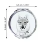 Czechoslovakian Wolfdog, Czechoslovak Vlcak - Pocket mirror with a dog, personalized mirror for a purse, compact mirror with Art-Dog brand print.