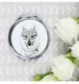 Czechoslovakian Wolfdog, Czechoslovak Vlcak - Pocket mirror with a dog, personalized mirror for a purse, compact mirror with Art-Dog brand print.