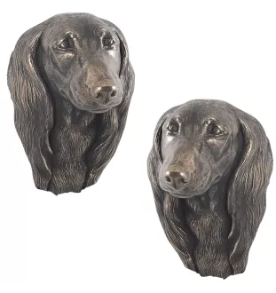 Teckel à poil long, Chien-saucisse - Statue de chien, buste suspendu, décoration unique pour les amoureux des chiens par la marque Art-Dog
