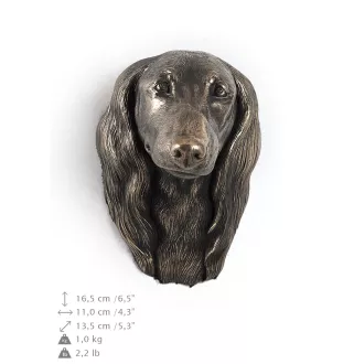 Teckel à poil long, Chien-saucisse - Statue de chien, buste suspendu, décoration unique pour les amoureux des chiens par la marque Art-Dog