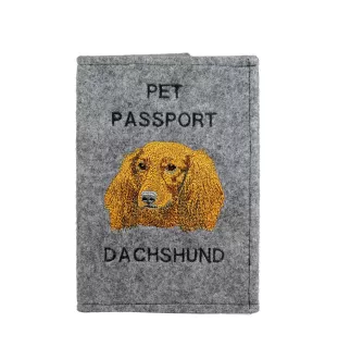 Teckel à poil long, Chien-saucisse - Porte passeport pour chien, porte document, cadeau pour le voyageur de la marque Art-Dog