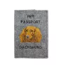 Dachshund Long-haired, Wiener dog, Badger dog - Dog passport case, document case, gift for the traveller from the Art-Dog brand
