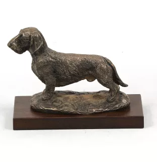 Teckel à poil dur, Chien-saucisse - statue de chien, figurine pour bureau, trophée pour exposition canine par la marque Art-Dog