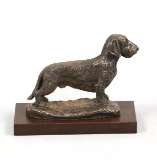 Teckel à poil dur, Chien-saucisse - statue de chien, figurine pour bureau, trophée pour exposition canine par la marque Art-Dog