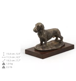 Teckel à poil dur, Chien-saucisse - statue de chien, figurine pour bureau, trophée pour exposition canine par la marque Art-Dog