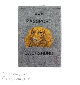Teckel à poil long, Chien-saucisse - Porte passeport pour chien, porte document, cadeau pour le voyageur de la marque Art-Dog