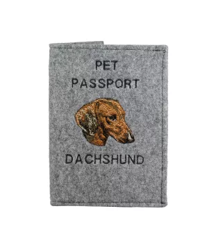 Teckel à poil ras, Chien-saucisse - Porte passeport pour chien, porte document, cadeau pour le voyageur de la marque Art-Dog