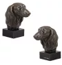 Dachshund Long-haired, Wiener dog, Badger dog - Dog statue, bust on stone base, sculpture, trophy for dog show by Art-Dog brand