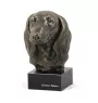 Dachshund Long-haired, Wiener dog, Badger dog - Dog statue, bust on stone base, sculpture, trophy for dog show by Art-Dog brand