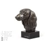 Dachshund Long-haired, Wiener dog, Badger dog - Dog statue, bust on stone base, sculpture, trophy for dog show by Art-Dog brand