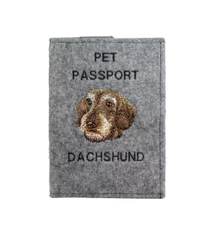 Dachshund Wire-haired, Wiener dog, Badger dog - Dog passport case, document case, gift for the traveller from the Art-Dog brand