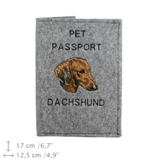 Teckel à poil ras, Chien-saucisse - Porte passeport pour chien, porte document, cadeau pour le voyageur de la marque Art-Dog