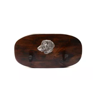 Jamnik długowłosy II wieszak drewniany podwójny Art-Dog