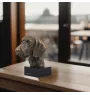 Dachshund Wire-haired, Wiener dog, Badger dog - Dog statue, bust on stone base, sculpture, trophy for dog show by Art-Dog brand
