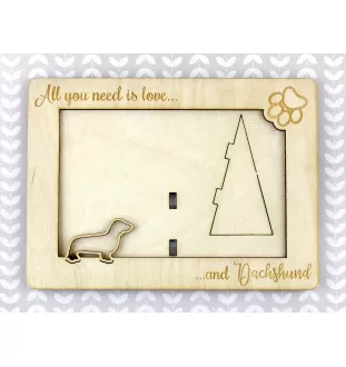  Jamnik krótkowłosy ramka na zdjęcie ze sklejki Art-Dog