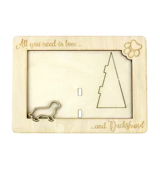 Dachshund Wire-haired, Wiener dog, Badger dog - Photo frame, engraved wooden frame, a lovely gadget for the dog lover by Art-Dog