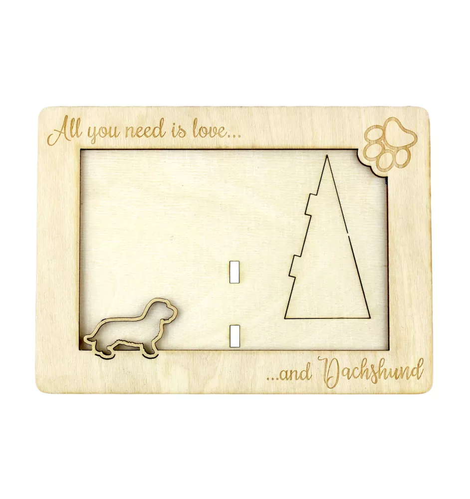 Dachshund Wire-haired, Wiener dog, Badger dog - Photo frame, engraved wooden frame, a lovely gadget for the dog lover by Art-Dog